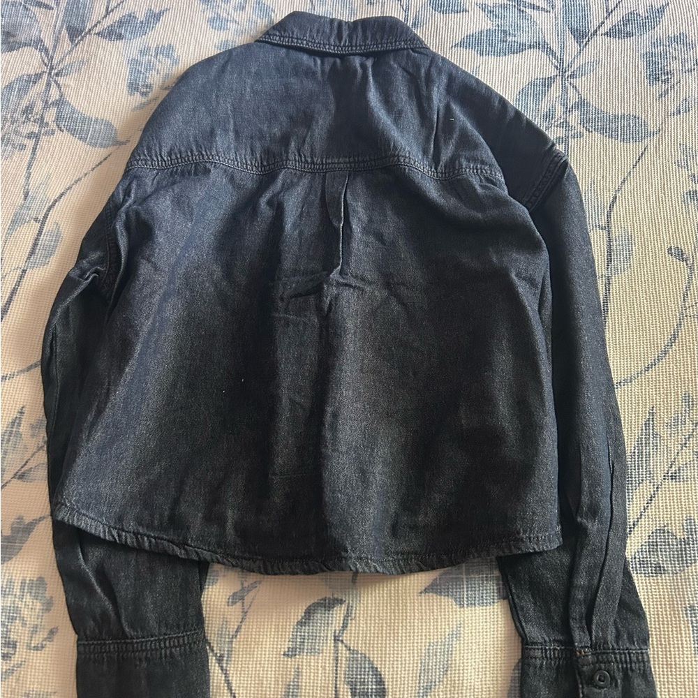 NWT Joe’s Dark Blue Cropped Denim Shirt - Picture 2 of 5